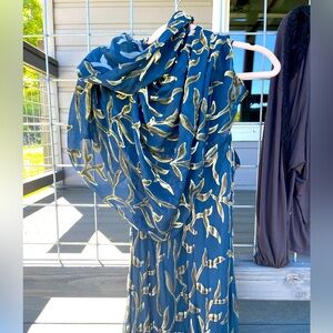 Velvet detail Seaweed Evening Gown